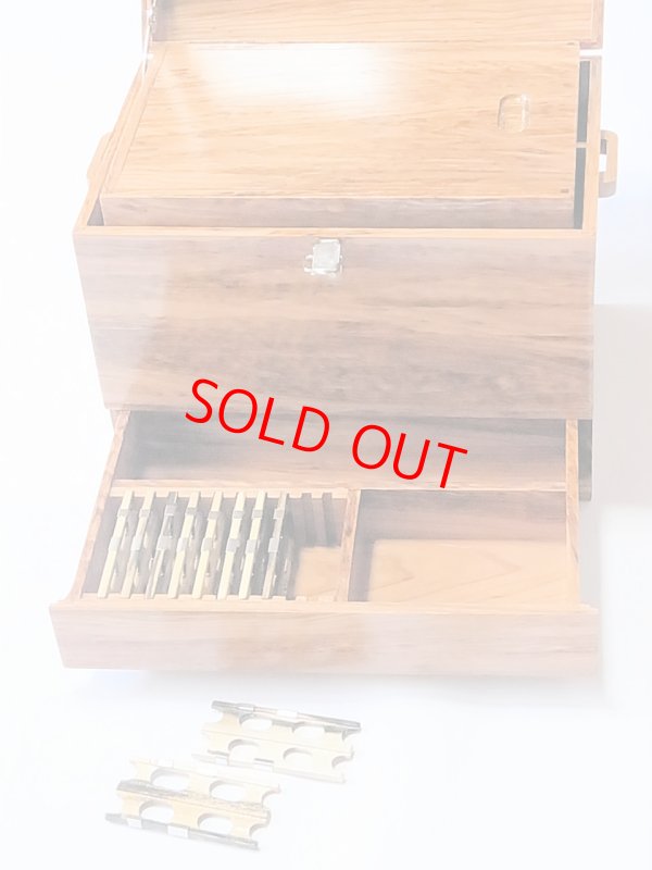 画像4: 総屋久杉道具箱　大　二段引き出し　変わり開け　黒柿仕掛け巻き１０本付き　ベルト付き