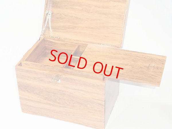 画像2: 総屋久杉道具箱　大　二段引き出し　変わり開け　黒柿仕掛け巻き１０本付き　ベルト付き