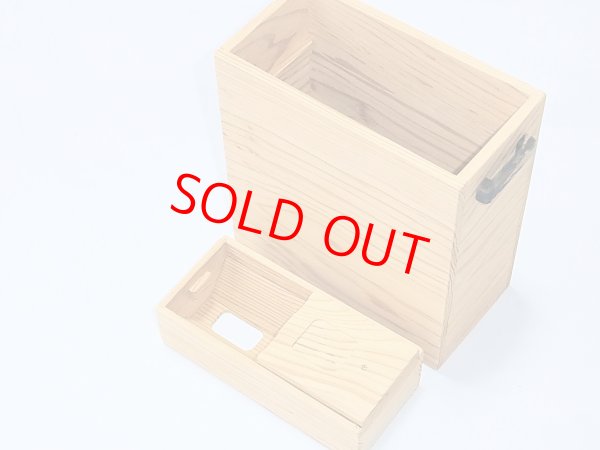 画像5: 国産杉材使用　上部スライド式水箱　無塗装　黒柿つまみ