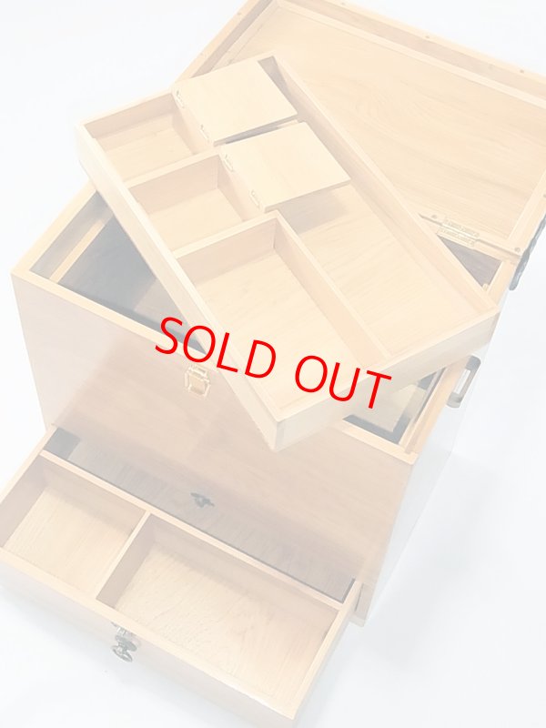 画像4: 国産杉材使用　座布団付き合切箱　１段引き出し　ワイドタイプ