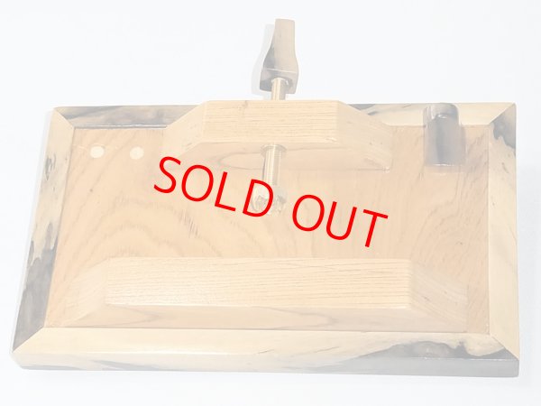 画像6: ヘラブナ釣り用手作りお膳　黒柿回し　欅作り