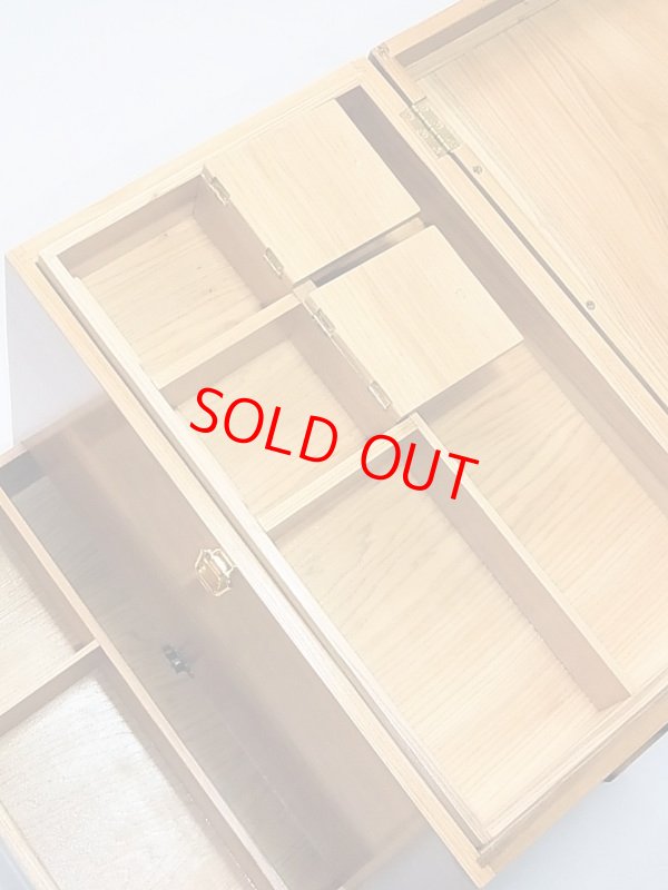 画像3: 国産杉材使用　座布団付き合切箱　１段引き出し　ワイドタイプ