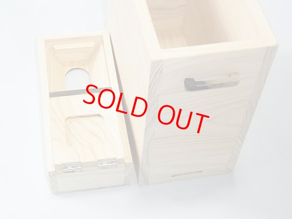 画像6: 国産檜材使用　上部スライド式水箱　無塗装　黒柿つまみ