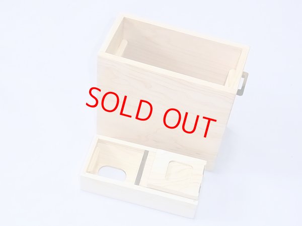 画像5: 国産檜材使用　上部スライド式水箱　無塗装　黒柿つまみ