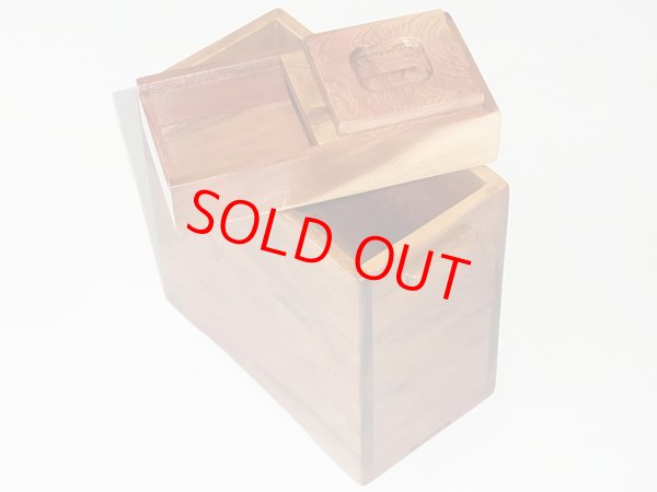 画像3: 国産杉材使用　上部スライド式高級水箱　鏡面仕上げ　黒柿つまみ ベルト付き