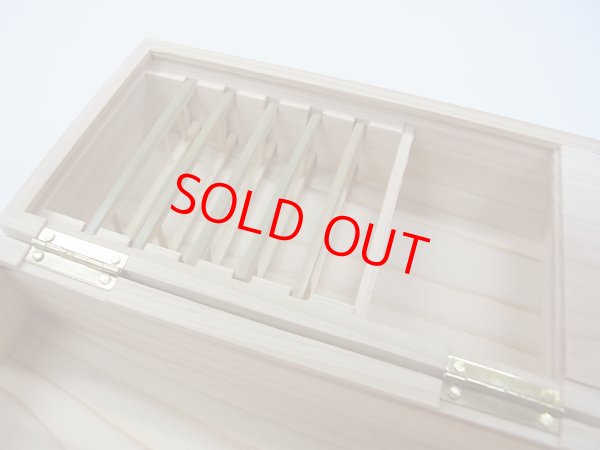 画像4: 国産檜材使用　両開き両面スライド開閉式道具箱　真竹仕掛け巻５本付き　コンパクトタイプ