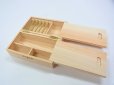 画像2: 国産檜材使用　両開き両面スライド開閉式道具箱　真竹仕掛け巻５本付き　コンパクトタイプ