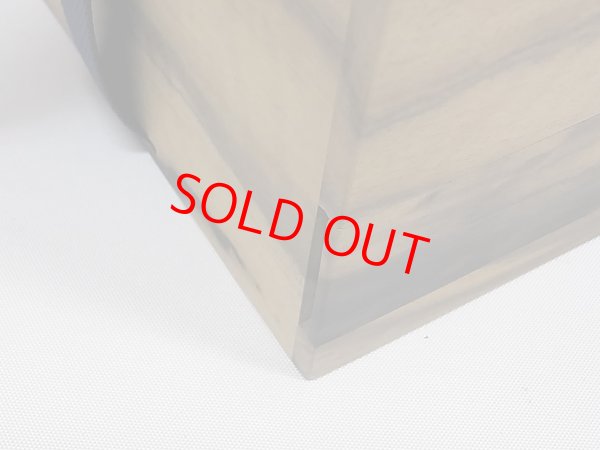 画像5: 総黒柿材使用合切箱　無塗装　一段引き出し　なかご上蓋スライド開閉　 ベルト付き