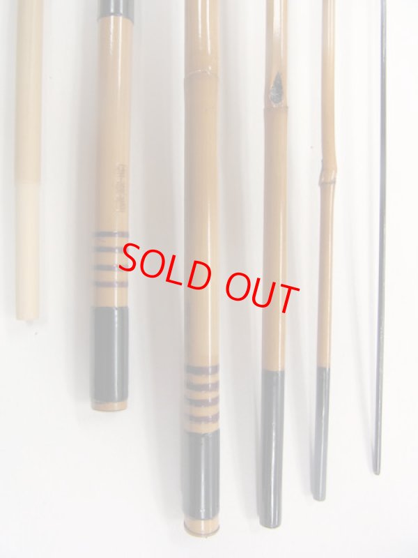 画像5: 江戸和竿　府中竿俊作　タナゴ竿　矢竹　二節揃え ほもち三節　黒塗　真竹削り穂　　４本継　替え元　１２０/１００センチ