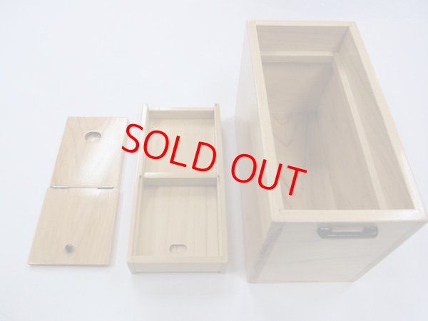 画像6: 新春初売り！４０％OFF!国産檜材使用道具箱　兼水箱　上蓋スライド開閉　なかご下スライド 　ベルト付き 