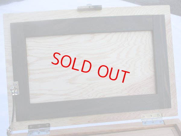 画像6: 新春初売り！３０％ＯＦＦ！国産杉材、黒柿材使用　合切箱　無塗装　なかご蓋スライド２枚式開閉　 ベルト付き 