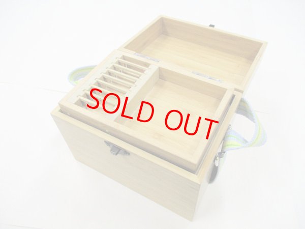 画像2: 限定品！江戸・粋　竹製道具箱　ポン太工房真竹仕掛け巻き８本入り　ベルト付き