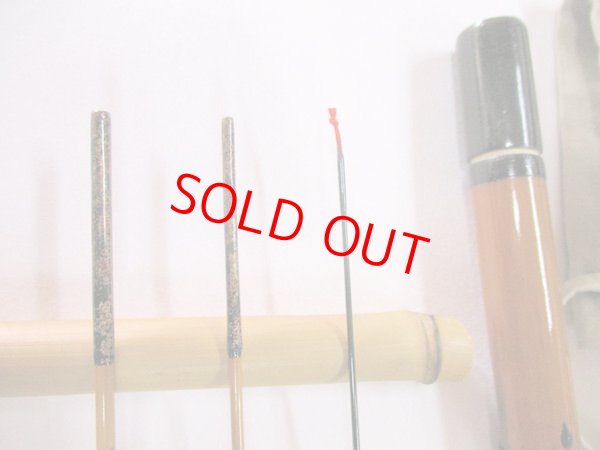 画像3: 新作　竿昭作　たなご竿　朱緑梨地粉研ぎ出し　矢竹　真竹削り穂 　三本継ぎ　一尺五寸　 