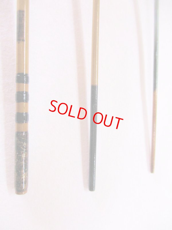 画像5: 新作　竿昭作　たなご竿　朱緑梨地粉研ぎ出し　矢竹　真竹削り穂 　三本継ぎ　一尺五寸　 