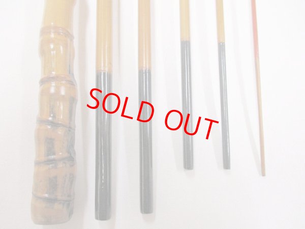 画像5: 川口和竿　高一作（銘有り）　タナゴ竿　矢竹　真竹削り穂　布袋握り　六本継ぎ　　三本仕舞　朱塗り