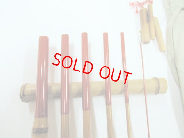 画像3: 川口和竿　高一作（銘有り）　タナゴ竿　矢竹　真竹削り穂　布袋握り　六本継ぎ　　三本仕舞　朱塗り