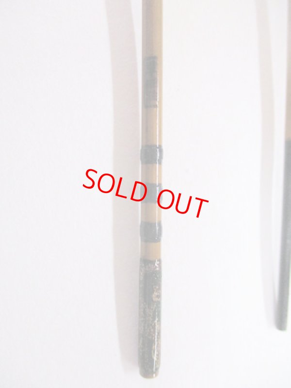 画像5: 新作　竿昭作　たなご竿　朱緑梨地粉研ぎ出し　矢竹　真竹削り穂 　三本継ぎ　二尺 