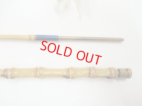 画像7: 感謝価格！オリジナルタナゴ竿　布袋竹印籠継　藍色段巻き　三本継　全長約１３５センチ　竿袋付き　