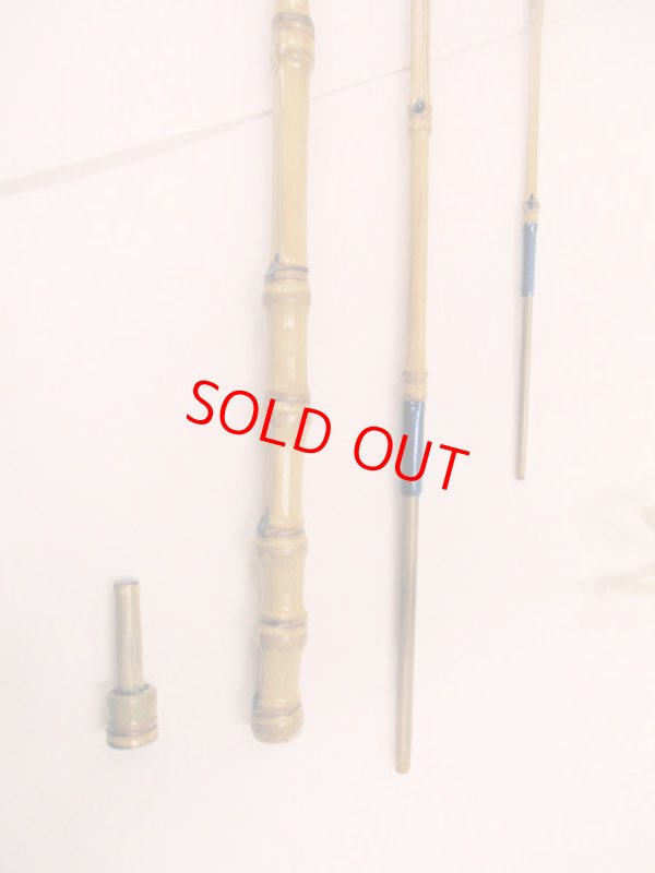 画像4: 感謝価格！オリジナルタナゴ竿　布袋竹印籠継　藍色段巻き　三本継　全長約１３５センチ　竿袋付き　