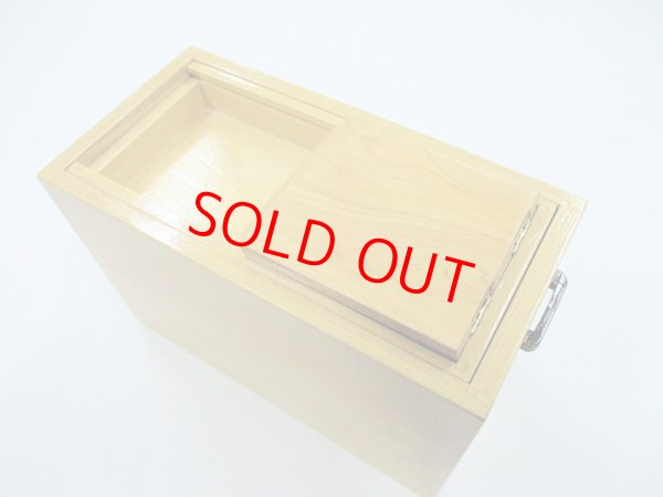 画像5: 特価品！国産檜材　黒柿材使用　上部スライド式道具箱　ベルト付き