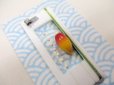 画像2: 手作り在来タナゴ釣り用　真ん中通し仕掛け　朱橙ライングラデーション　モノスレッドMオリーブ使用　板重り　ハリス止め付き (2)