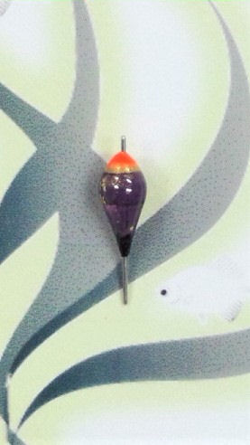 画像1: 新作ポン太工房　オリジナル極小浮き　紫/黒×蛍光レッド