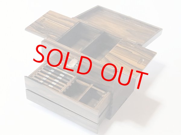 画像2: 総シャム柿道具箱　小　二段引き出し　変わり開け　シャム柿仕掛け巻き１０本付き