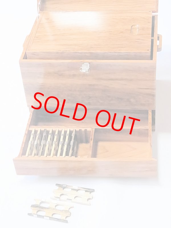 画像4: 総屋久杉道具箱　大　二段引き出し　変わり開け　黒柿仕掛け巻き１０本付き　ベルト付き