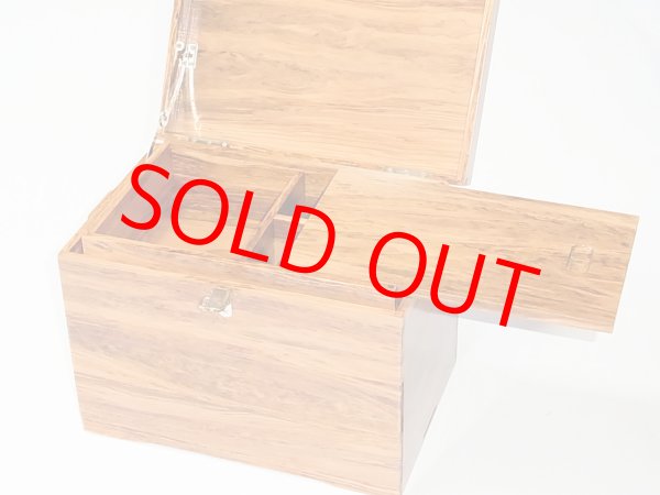 画像2: 総屋久杉道具箱　大　二段引き出し　変わり開け　黒柿仕掛け巻き１０本付き　ベルト付き