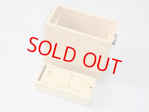 画像4: 国産檜材使用　上部スライド式水箱　無塗装　黒柿つまみ