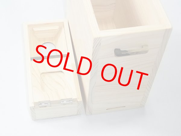 画像6: 国産檜材使用　上部スライド式水箱　無塗装　黒柿つまみ