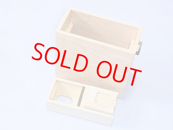 画像5: 国産檜材使用　上部スライド式水箱　無塗装　黒柿つまみ