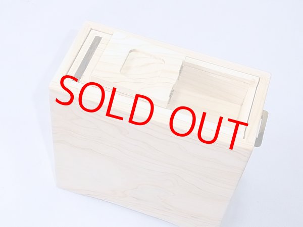 画像3: 国産檜材使用　上部スライド式水箱　無塗装　黒柿つまみ