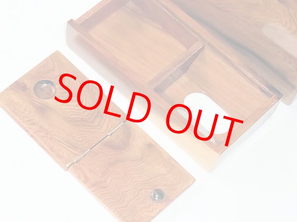 画像6: 国産杉材使用　上部スライド式高級水箱　鏡面仕上げ　黒柿つまみ ベルト付き