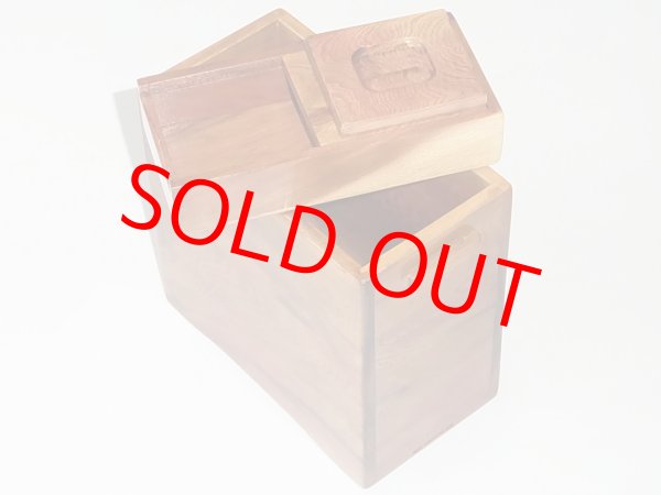 画像3: 国産杉材使用　上部スライド式高級水箱　鏡面仕上げ　黒柿つまみ ベルト付き