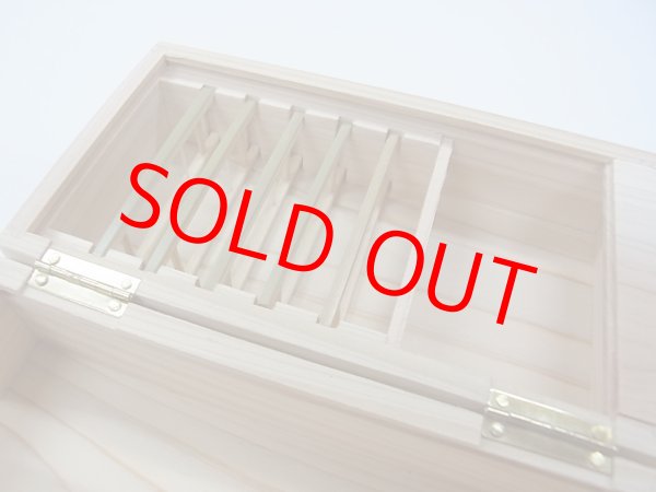 画像4: 国産檜材使用　両開き両面スライド開閉式道具箱　真竹仕掛け巻５本付き　コンパクトタイプ