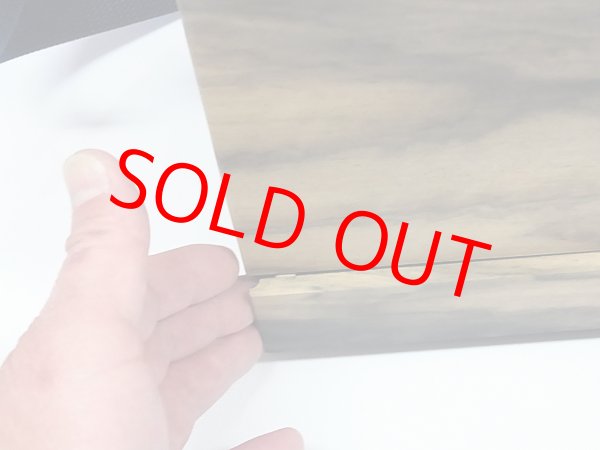 画像7: 総黒柿材使用合切箱　無塗装　一段引き出し　なかご上蓋スライド開閉　 ベルト付き