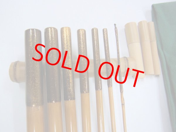 画像3: 江戸和竿　府中竿俊作　タナゴ竿　矢竹　一節揃え　三本仕舞 　金塗　鯨穂　　七本継　１３１センチ