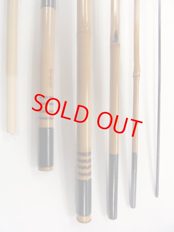 画像5: 江戸和竿　府中竿俊作　タナゴ竿　矢竹　二節揃え ほもち三節　黒塗　真竹削り穂　　４本継　替え元　１２０/１００センチ