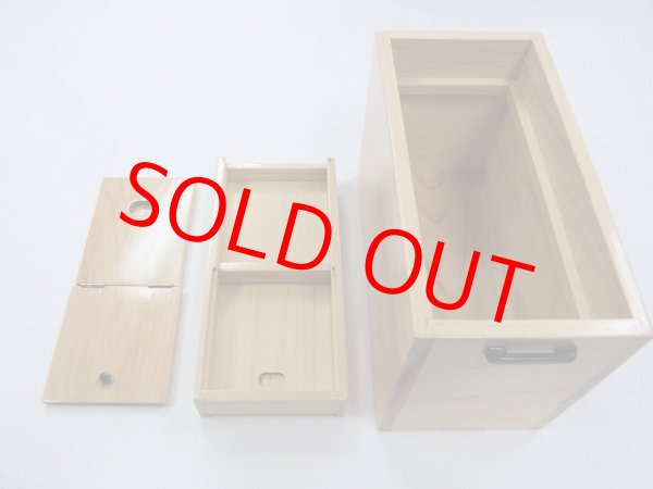 画像6: 新春初売り！４０％OFF!国産檜材使用道具箱　兼水箱　上蓋スライド開閉　なかご下スライド 　ベルト付き 