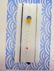 画像1: 新作黒糸使用　手作りバラタナゴ釣り用　極小彩真ん中通し仕掛け　ライングラデーション藍黄　山吹