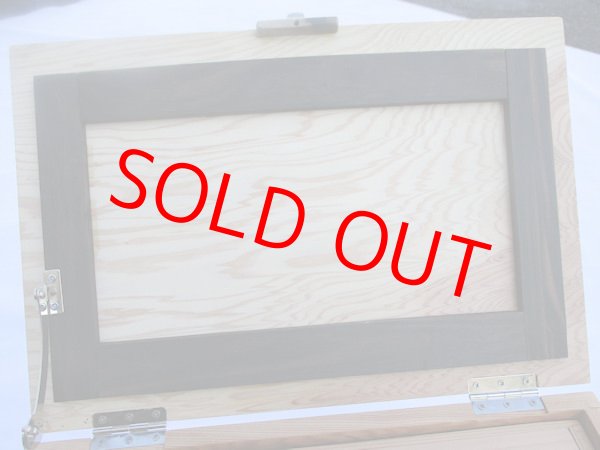 画像6: 新春初売り！３０％ＯＦＦ！国産杉材、黒柿材使用　合切箱　無塗装　なかご蓋スライド２枚式開閉　 ベルト付き 