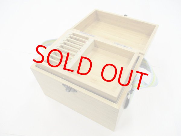 画像2: 限定品！江戸・粋　竹製道具箱　ポン太工房真竹仕掛け巻き８本入り　ベルト付き