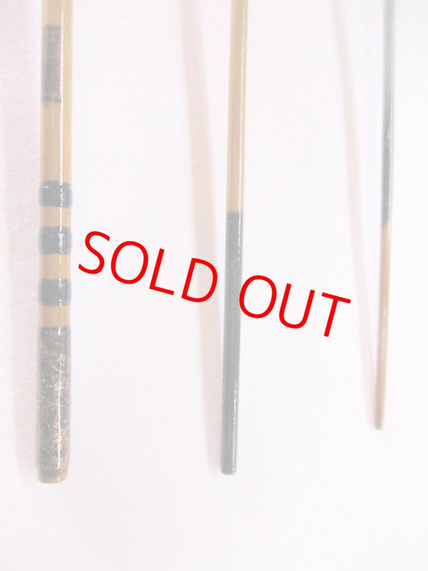 画像5: 新作　竿昭作　たなご竿　朱緑梨地粉研ぎ出し　矢竹　真竹削り穂 　三本継ぎ　一尺五寸　 