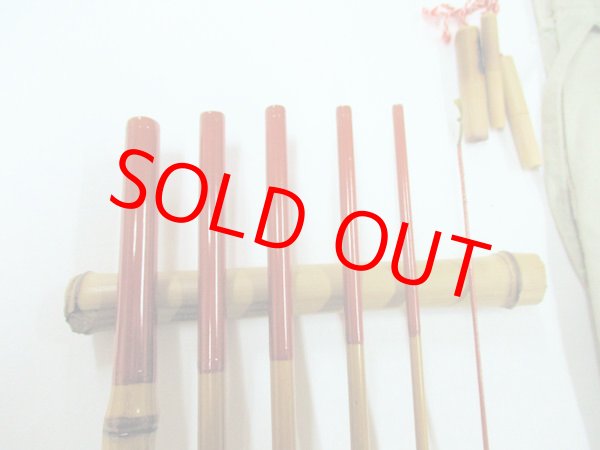 画像3: 川口和竿　高一作（銘有り）　タナゴ竿　矢竹　真竹削り穂　布袋握り　六本継ぎ　　三本仕舞　朱塗り