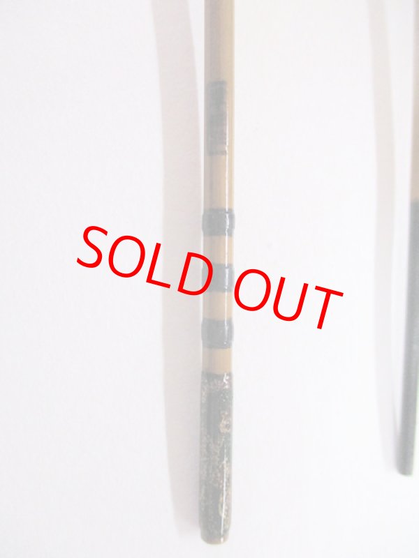 画像5: 新作　竿昭作　たなご竿　朱緑梨地粉研ぎ出し　矢竹　真竹削り穂 　三本継ぎ　二尺 