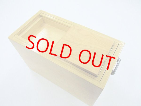 画像5: 特価品！国産檜材　黒柿材使用　上部スライド式道具箱　ベルト付き